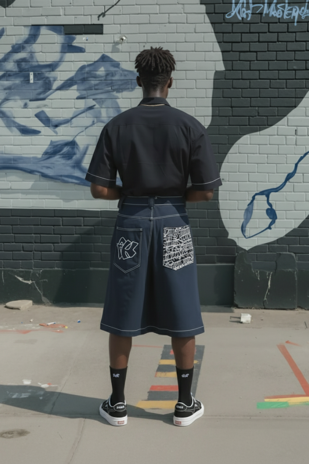 Dark blue jorts