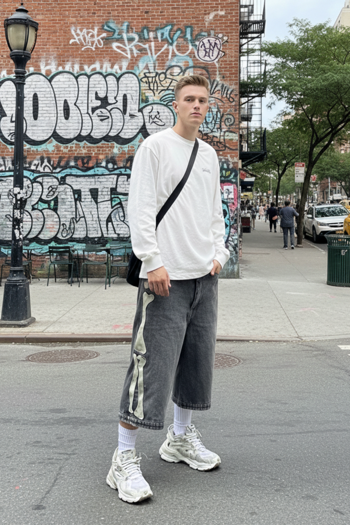 Light grey jorts