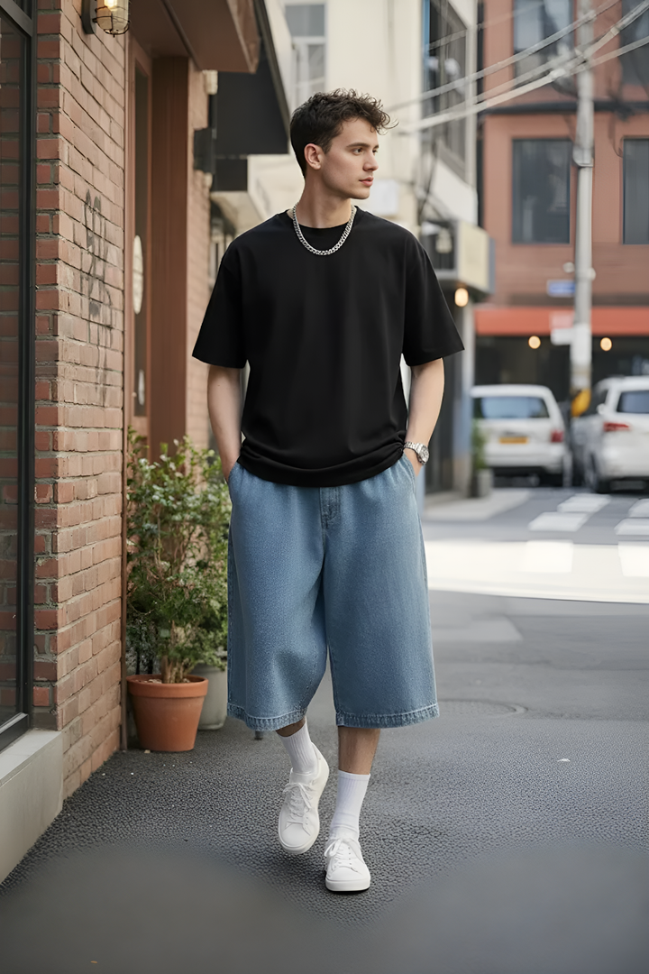 Jorts light blue