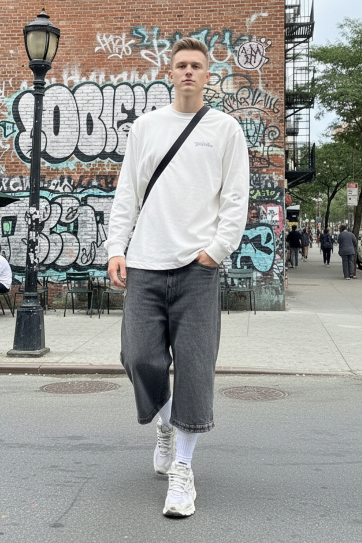 Light grey jorts