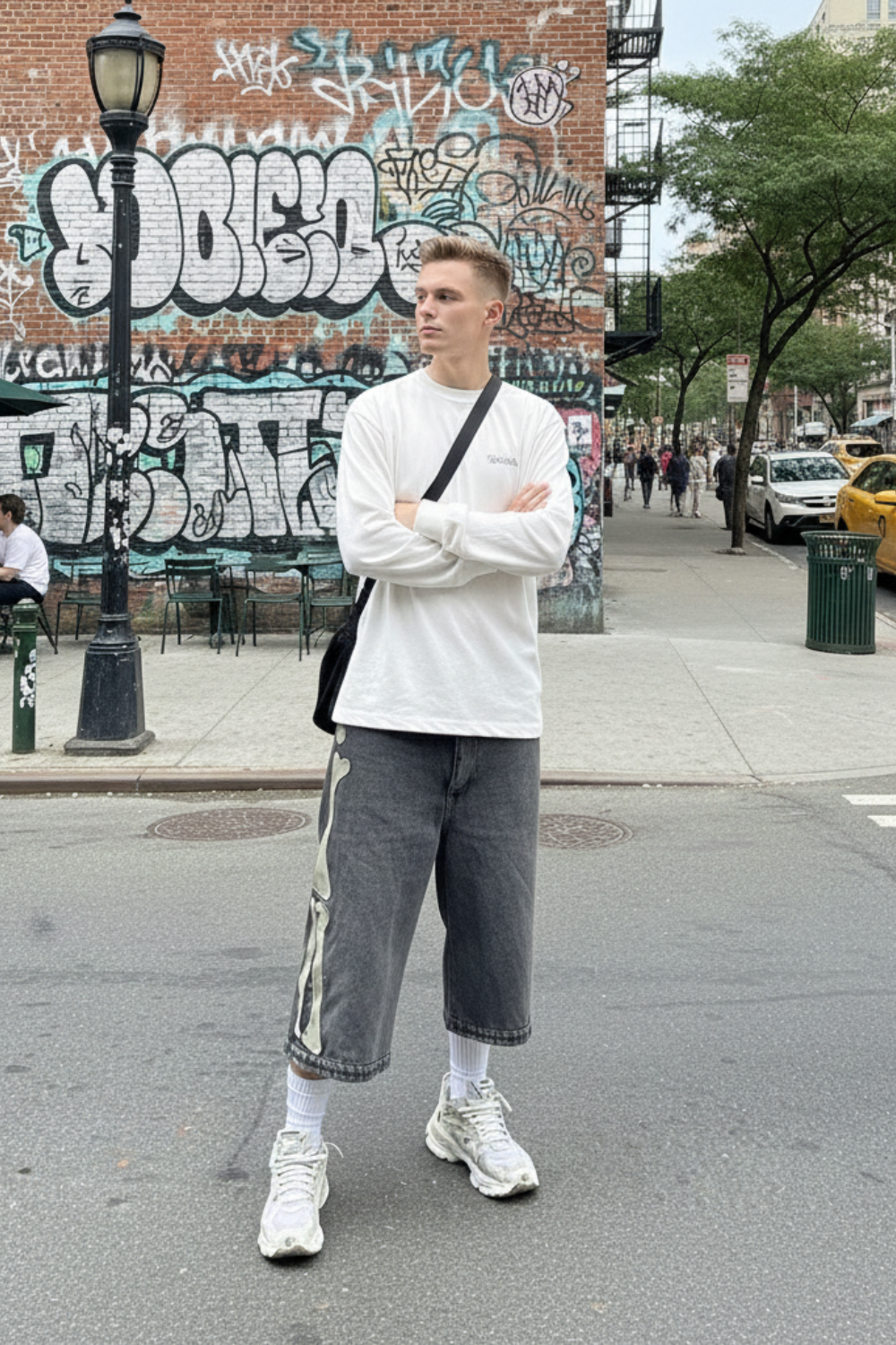 Light grey jorts