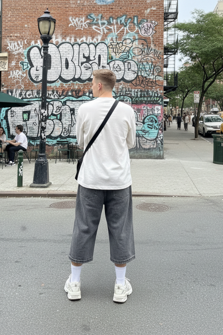 Light grey jorts
