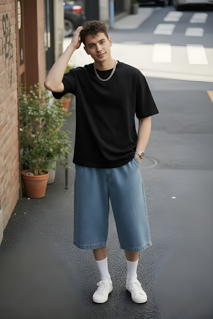 Jorts light blue