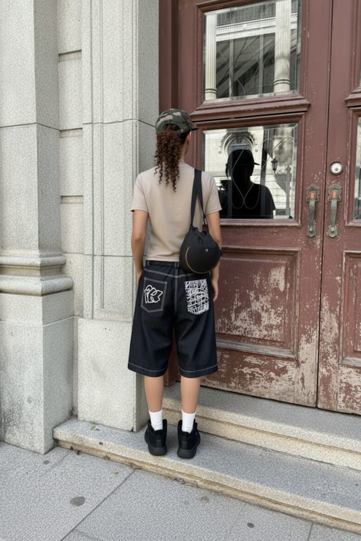 Dark blue jorts