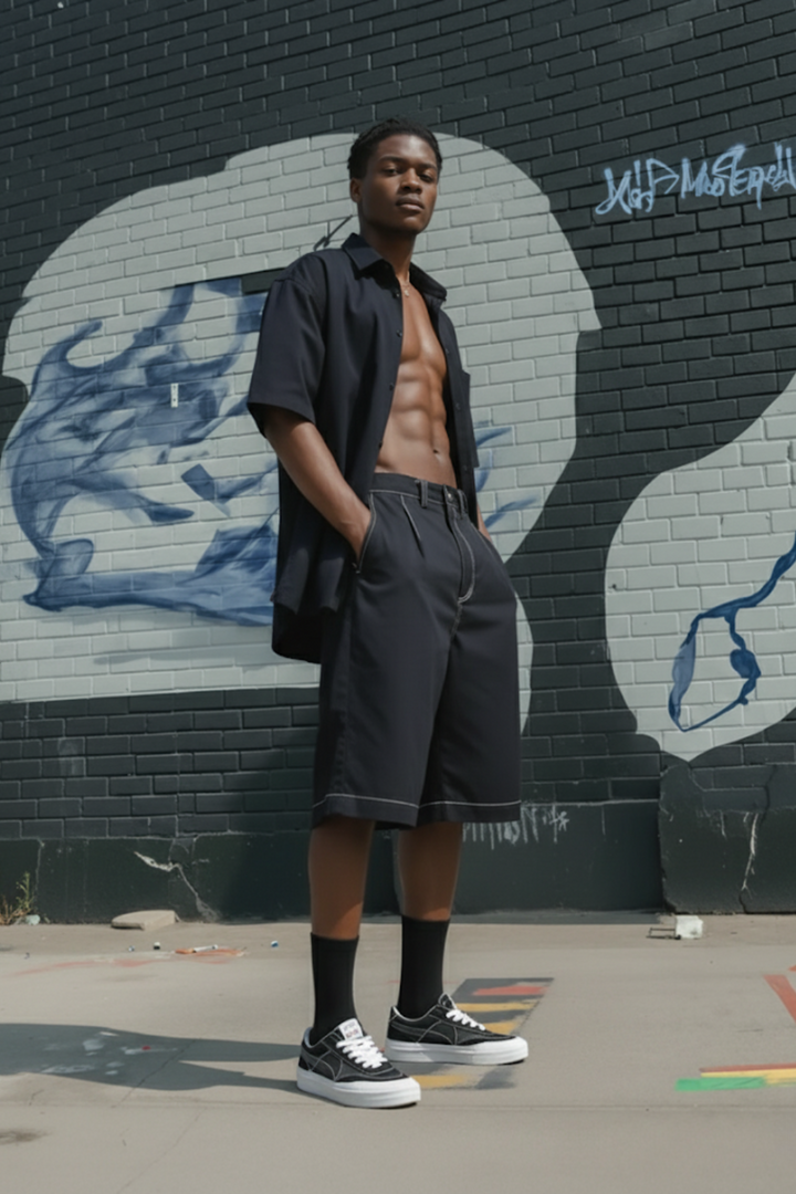 Dark blue jorts